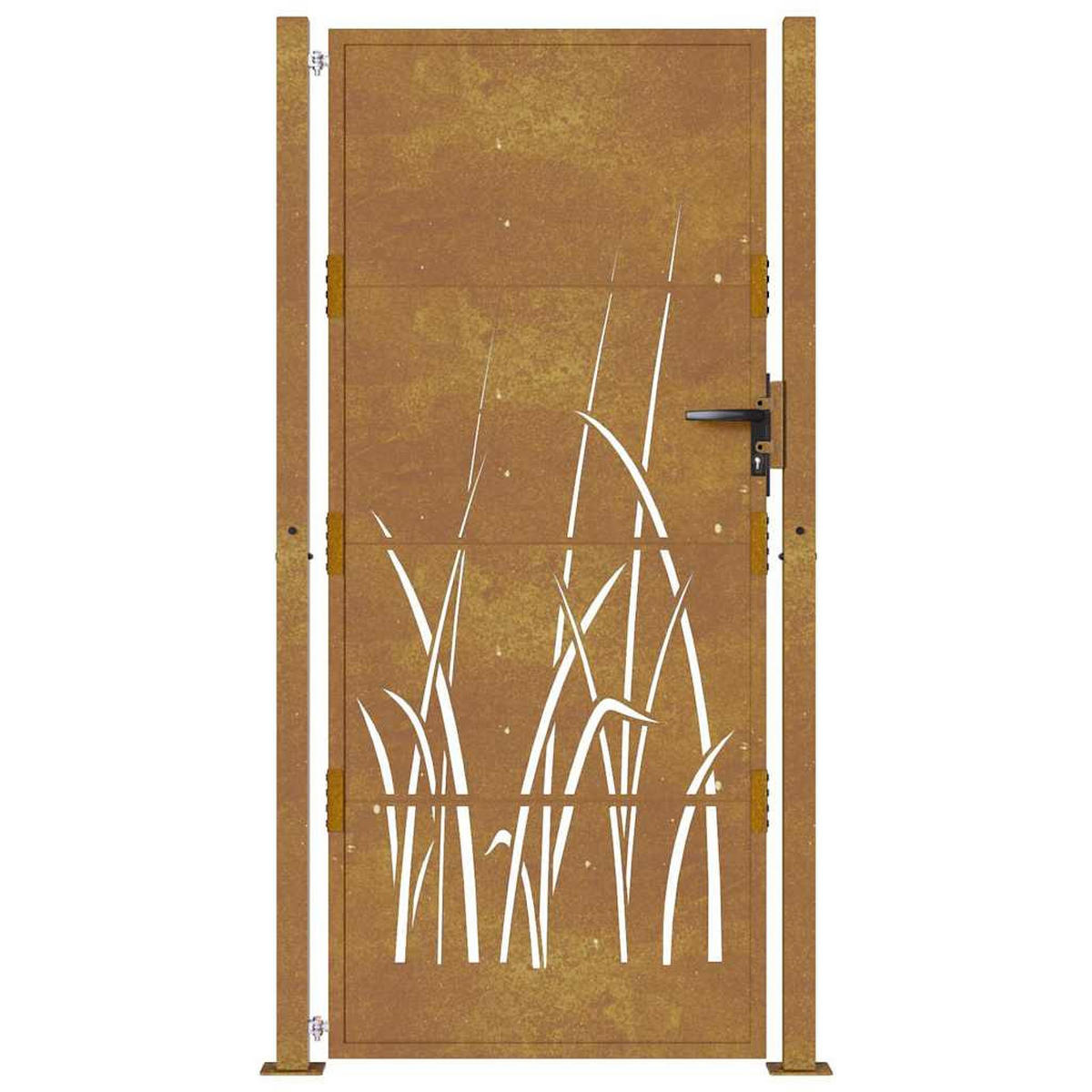 GARTENTOR im Gras-Design, 110/180 cm, aus Cortenstahl, in Rostig - Rostfarben, Metall (175/180cm) - vidaXL