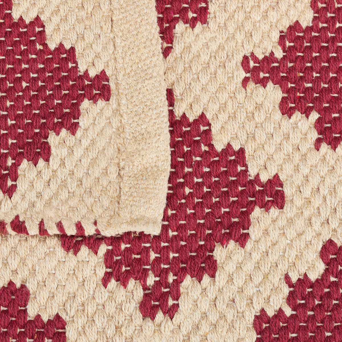 TEPPICH - Beige/Rot, Textil (200/80cm) - Relaxdays