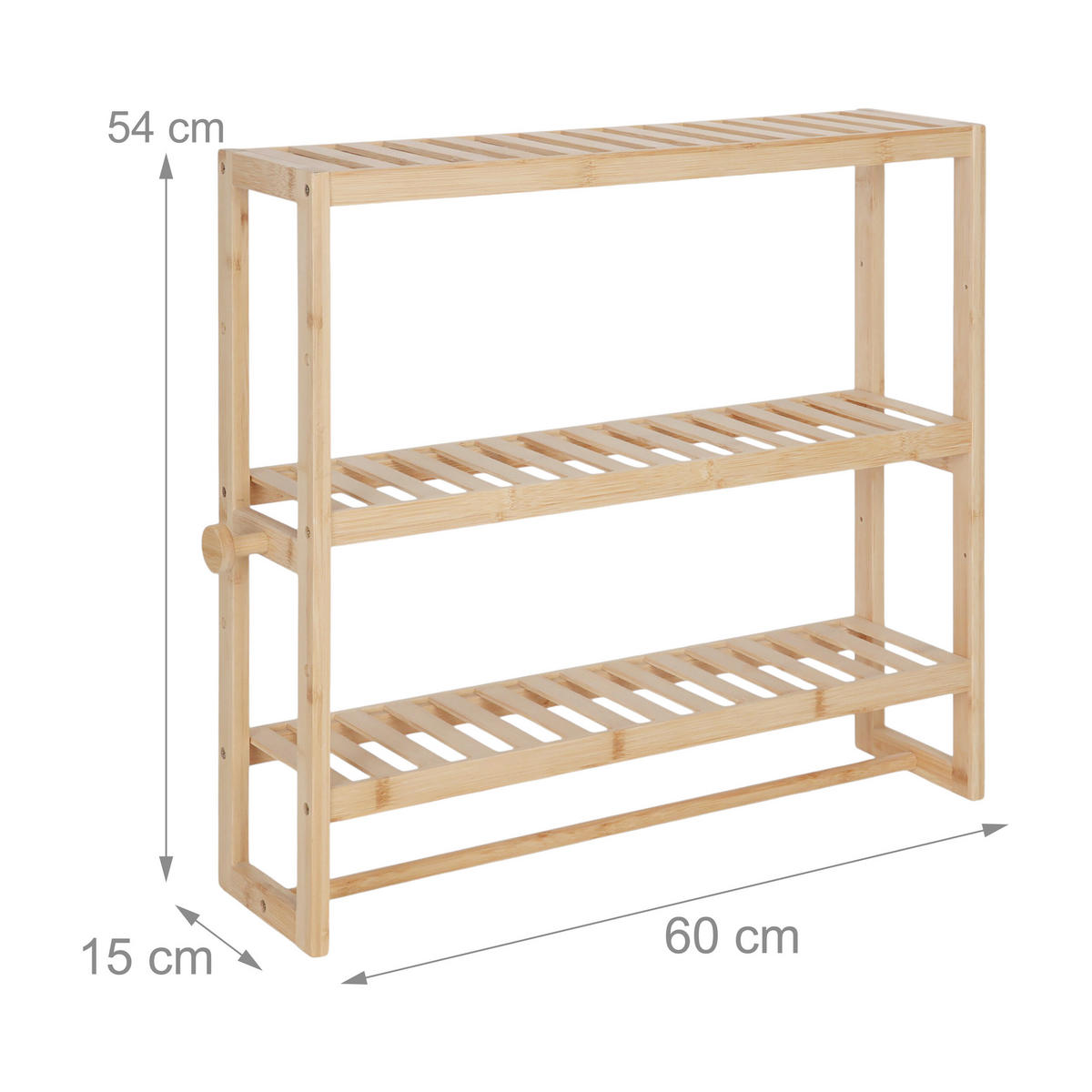 NÁSTĚNNÉ regály - světle hnědá, dřevo (60/54/15cm) - Relaxdays