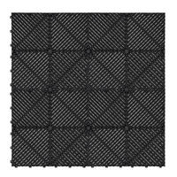 GARAGENBODENFLIESEN Belüftete x 225 mit Kanten – Schwarz - Schwarz, Kunststoff (40/1.8/40cm)