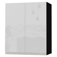 HÄNGESCHRANK Florence W3/60 Schwarz / RAL 9003 signalweiß HG 60 / 32,5 / 72cm - Weiß Hochglanz/Schwarz, Holz/Holzwerkstoff (60/72/32.5cm) - Feldmann-Wohnen
