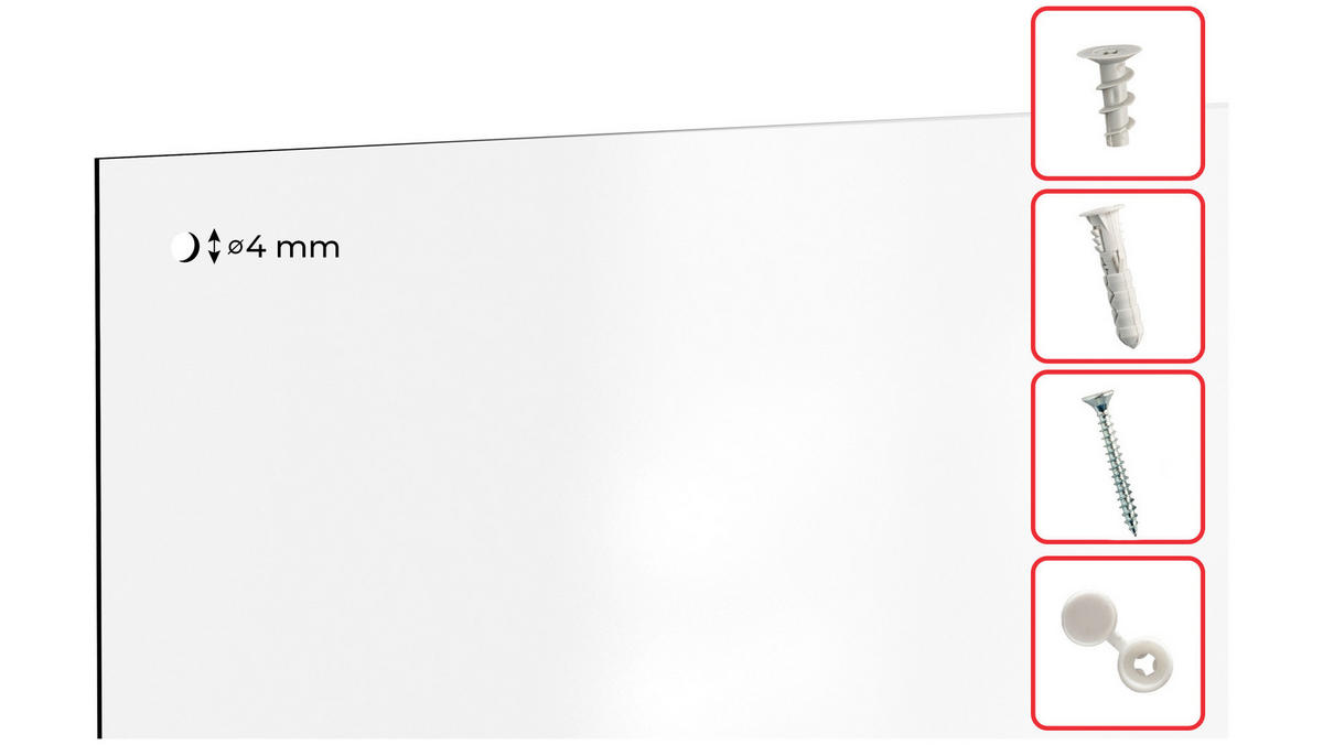 MAGNETPLATTE rahmenloses SLIMboard - Magnetisches trocken abwischbares Whiteboard 240x120 cm - Weiß, Metall (240/120/0.3cm) - ALLboards