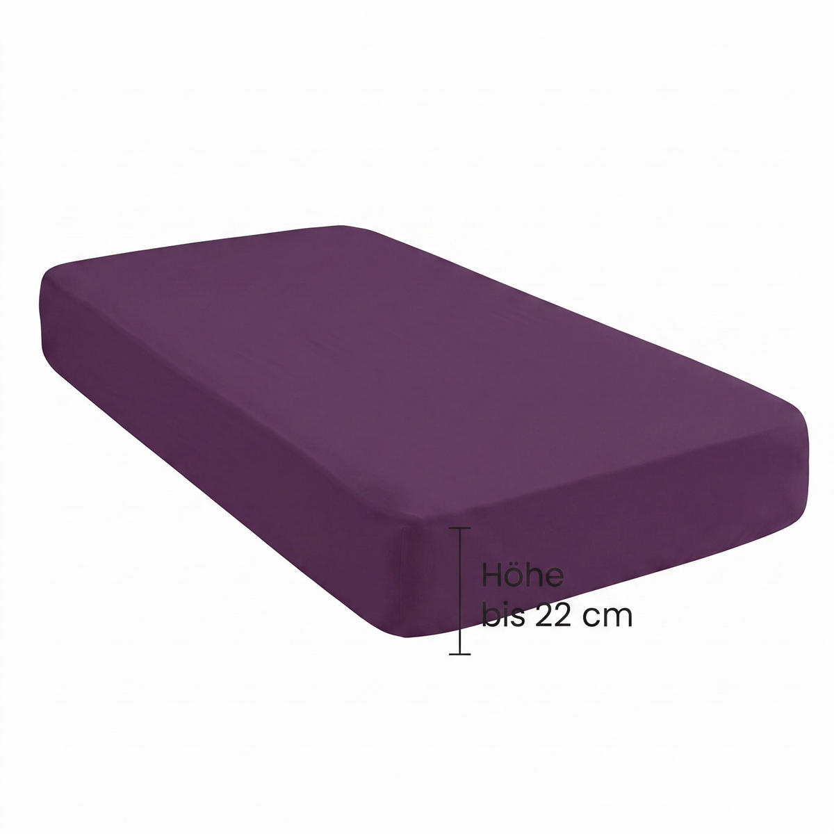 SPANNBETTTUCH Basic Jersey dunkel violett, 140x200 cm - 160x200 cm - Violett, Textil (160/200cm) - biberna