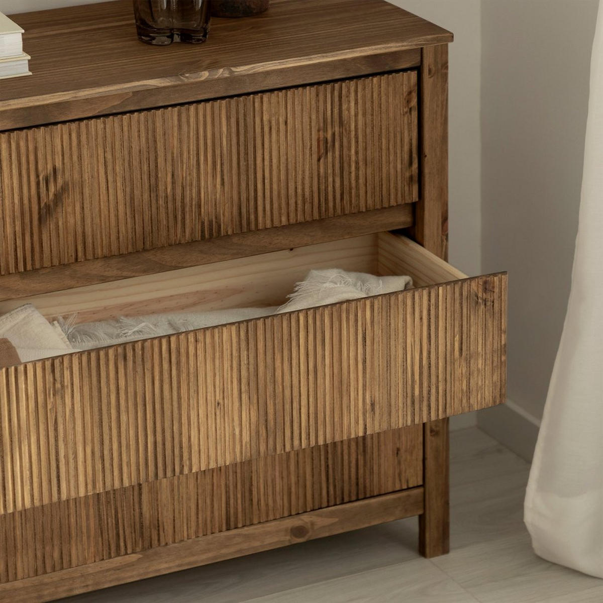 KOMMODE MIT SCHUBLADEN Hanne Natürlich 100 cm x 80 cm - Naturfarben, Holz (100/80/39cm) - Klast Home