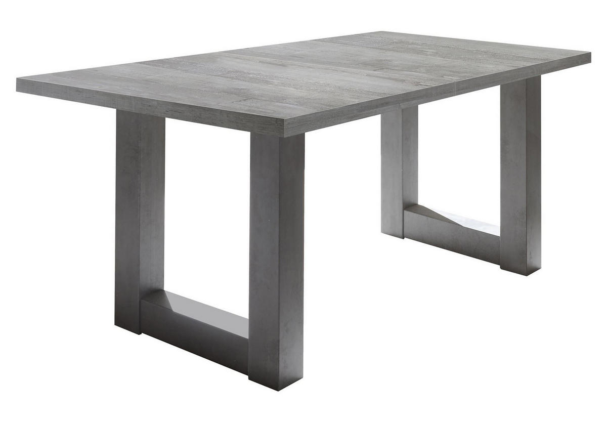 ESSTISCH ausziehbar Eila 3 160 x 90 x 75 Esszimmertisch Graphit/Beton - Hellgrau, Holz (160/90/75cm) - 58aufmkessel