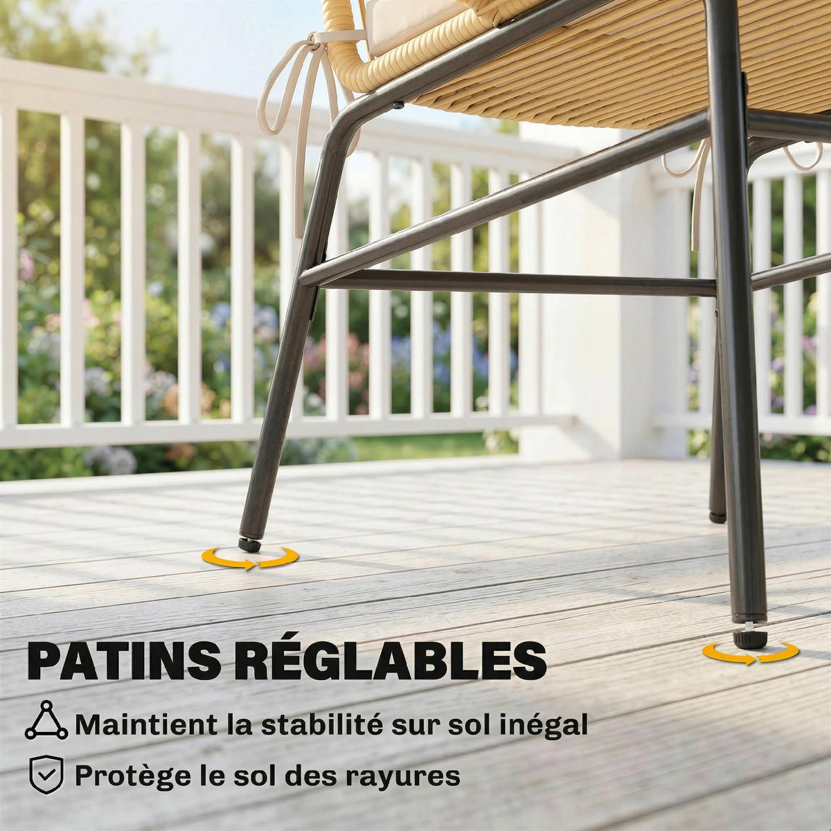 BISTROTSET 3tlg DE-13698 mit Glastisch und Polsterkissen Beige - Beige, Metall - ComfortXL