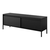 TV-SCHRANK Schwarz 154 cm Santori auf Beine, 2 Türen - Schwarz, Holz (154/53/40cm) - Emporius