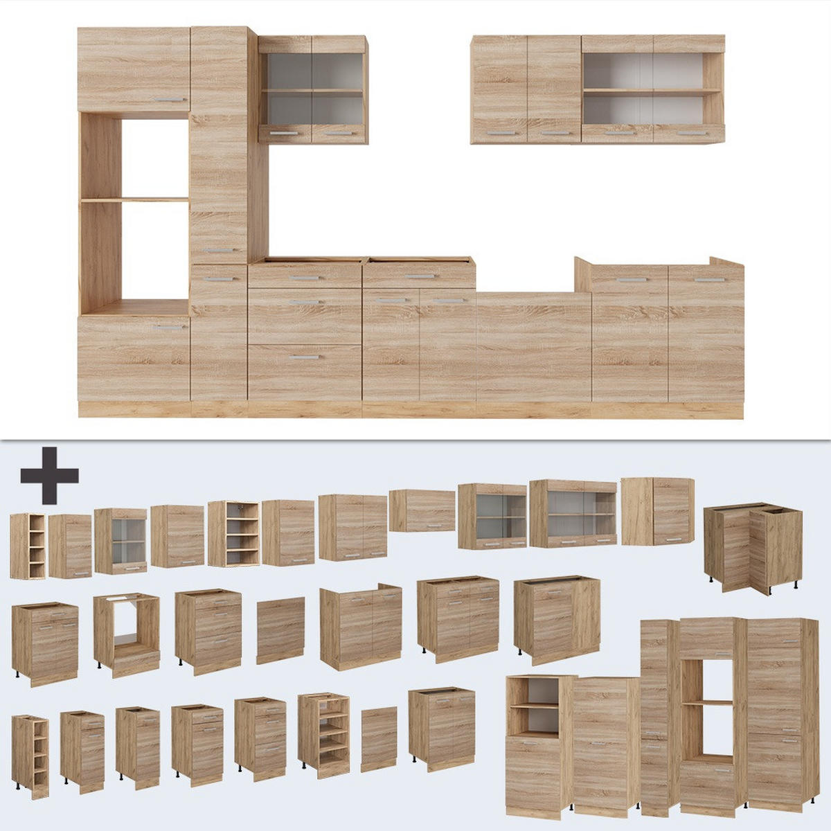 Honigeiche/Sonoma Eiche, Holzwerkstoff (350/81.6/60cm) - Vicco