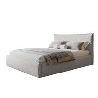 BETT 140x200 - Polsterbett mit Bettkasten und Holzrahmen - Modern Betten - Eleganter Puente-Stoff - Kollektion Rimini - Grau - Grau, Holz/Textil (140/200cm) - Alpi-Möbel