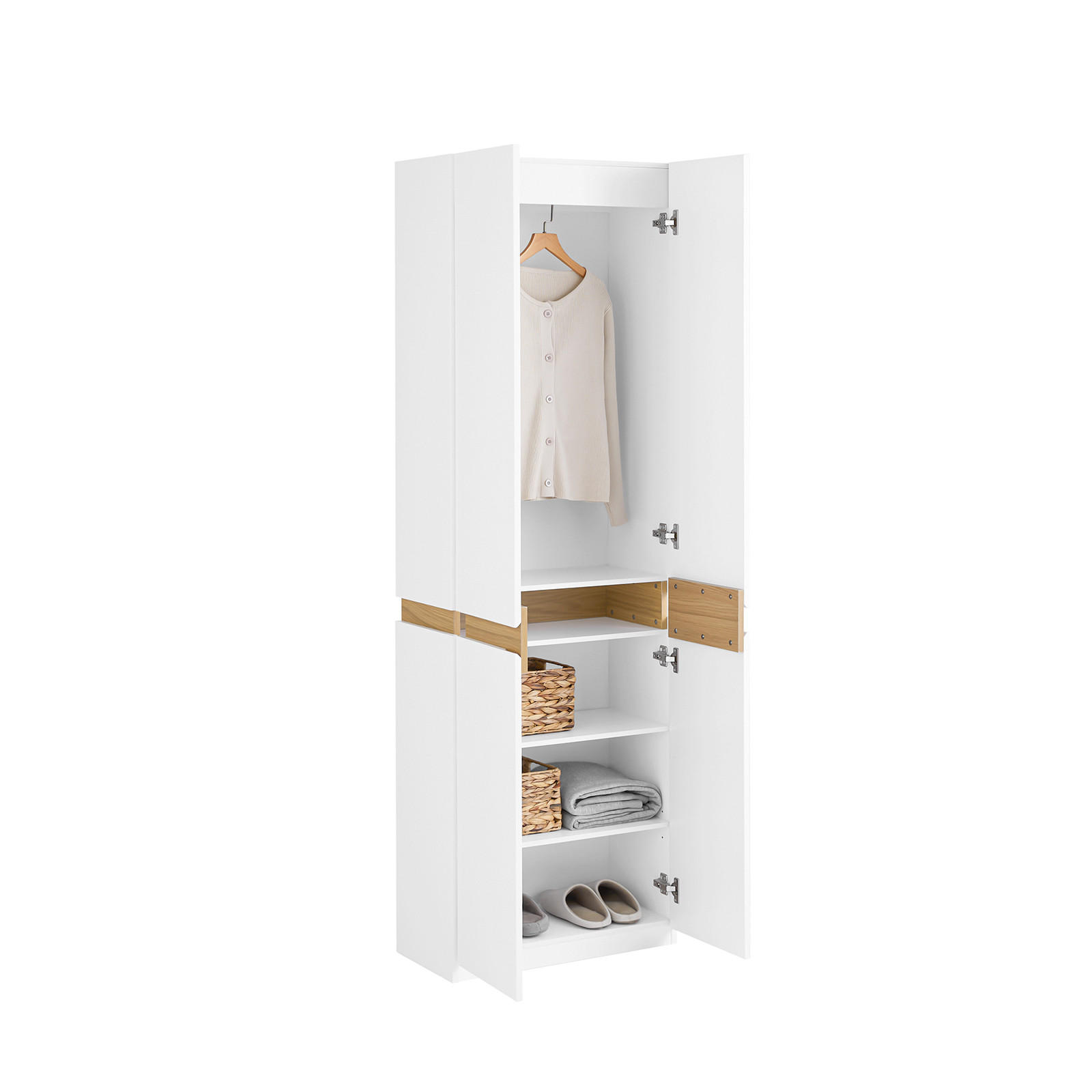 KLEIDERSCHRANK Weiß - Weiß, Holzwerkstoff (61/192/30cm) - SoBuy