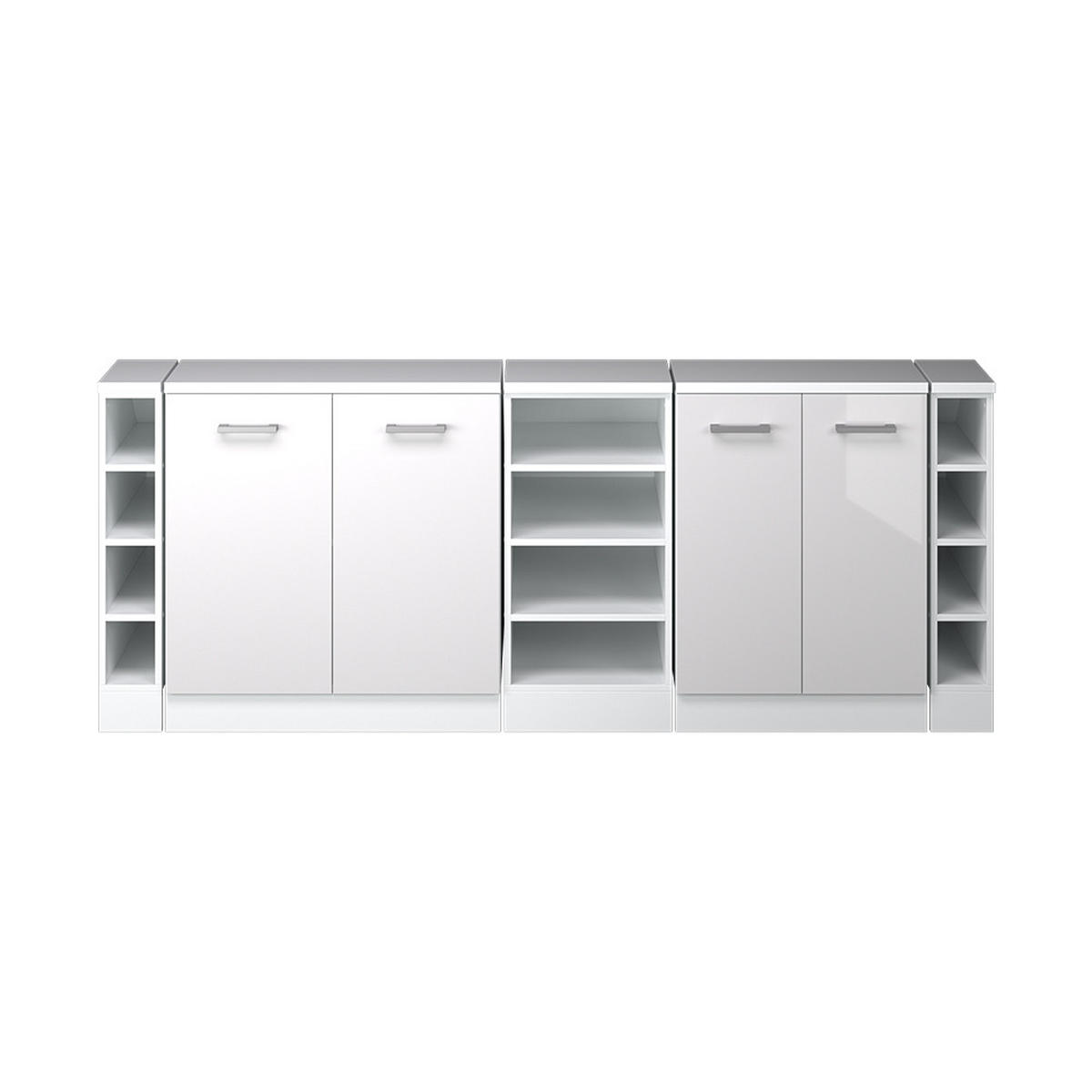 ŠATNÍKOVÁ ZOSTAVA PRE ŠIKMÉ STRECHY Rion Biely vysoký lesk 210 cm Súprava 5 korpusov skrine hĺbka 60 cm - biela/biela s vysokým leskom, kompozitné drevo (210/83.8/60cm) - Vicco