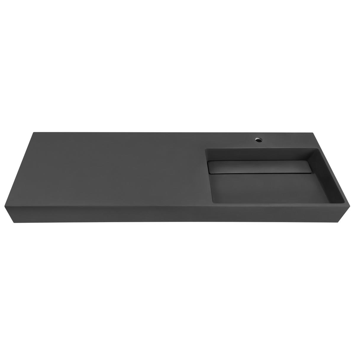 HÄNGEWASCHBECKEN Schwarz 150/48 cm Mineralguss Cusco - Schwarz, Naturmaterialien (150/13/48cm) - Beliani