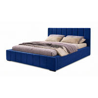 MARPUR Polsterbett NERO 180x200 cm mit Bettkasten und Lattenrost, Dunkelblau - Chromfarben/Dunkelblau, Holz/Holzwerkstoff (180/200cm) - Marpur