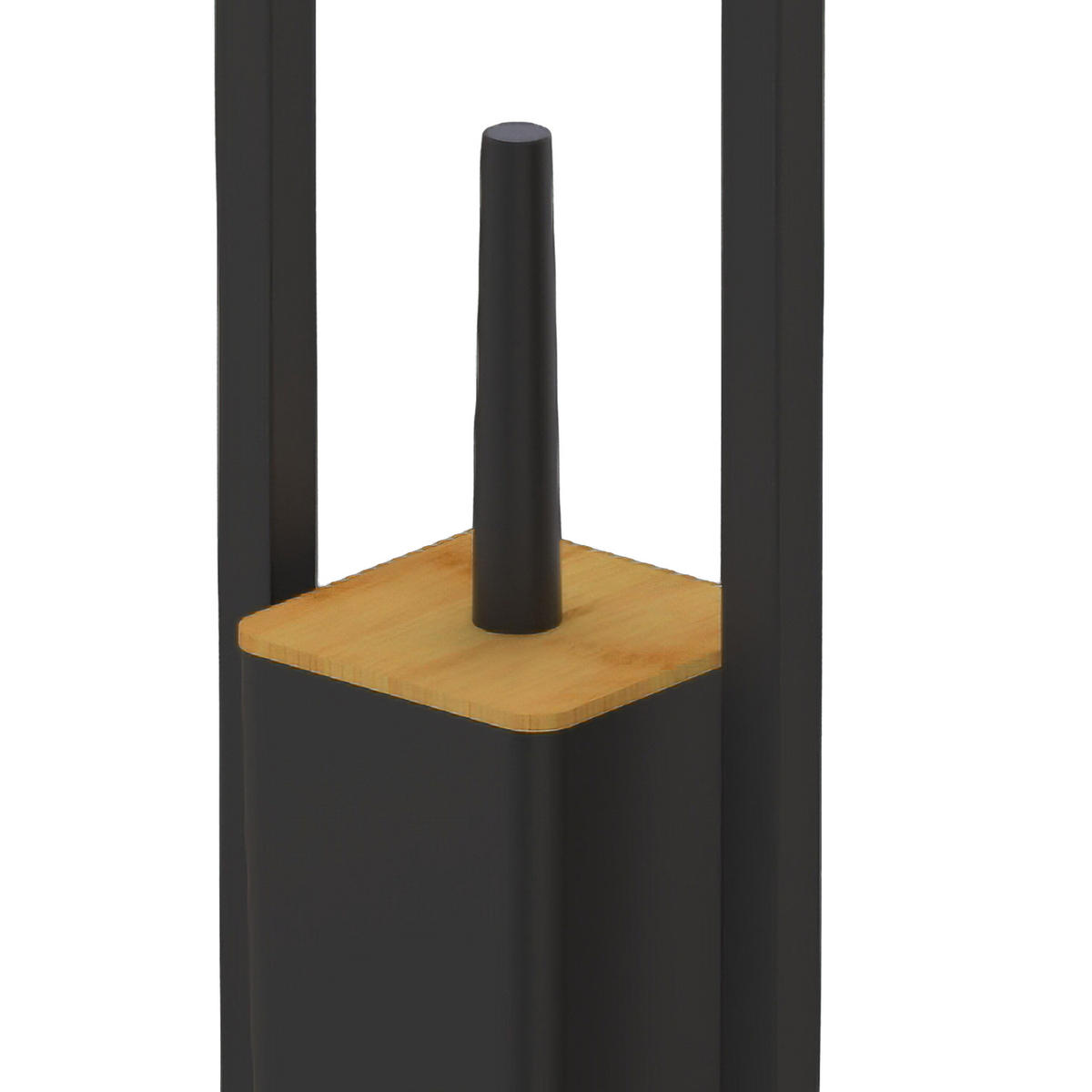 WC-GARNITUR - Schwarz, Holz/Kunststoff (18/28/76.5cm) - Relaxdays