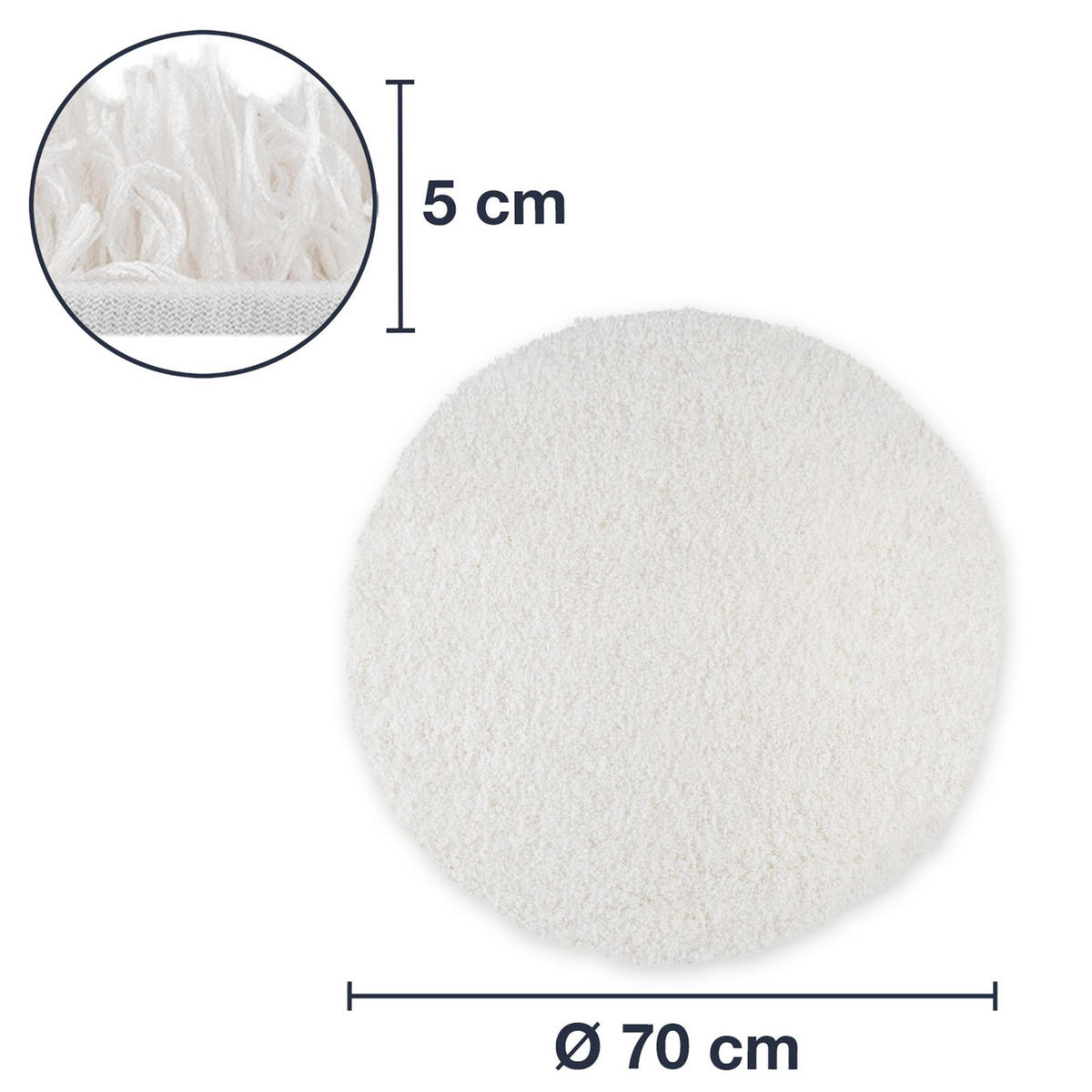 BADEZIMMERTEPPICH VIENNA - Weiß, Textil (70/70cm) - WohnDirect