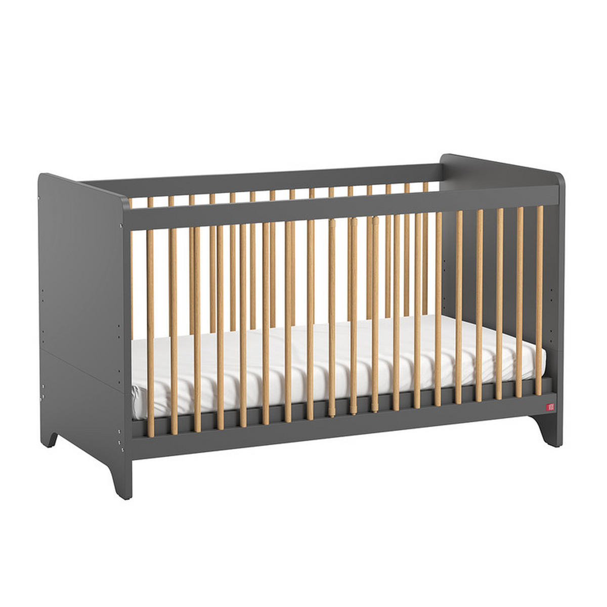 BABYZIMMER 3-teilig Grau und Holz - Grau, Holzwerkstoff (88.5/189.5/52cm) - Petits-meubles