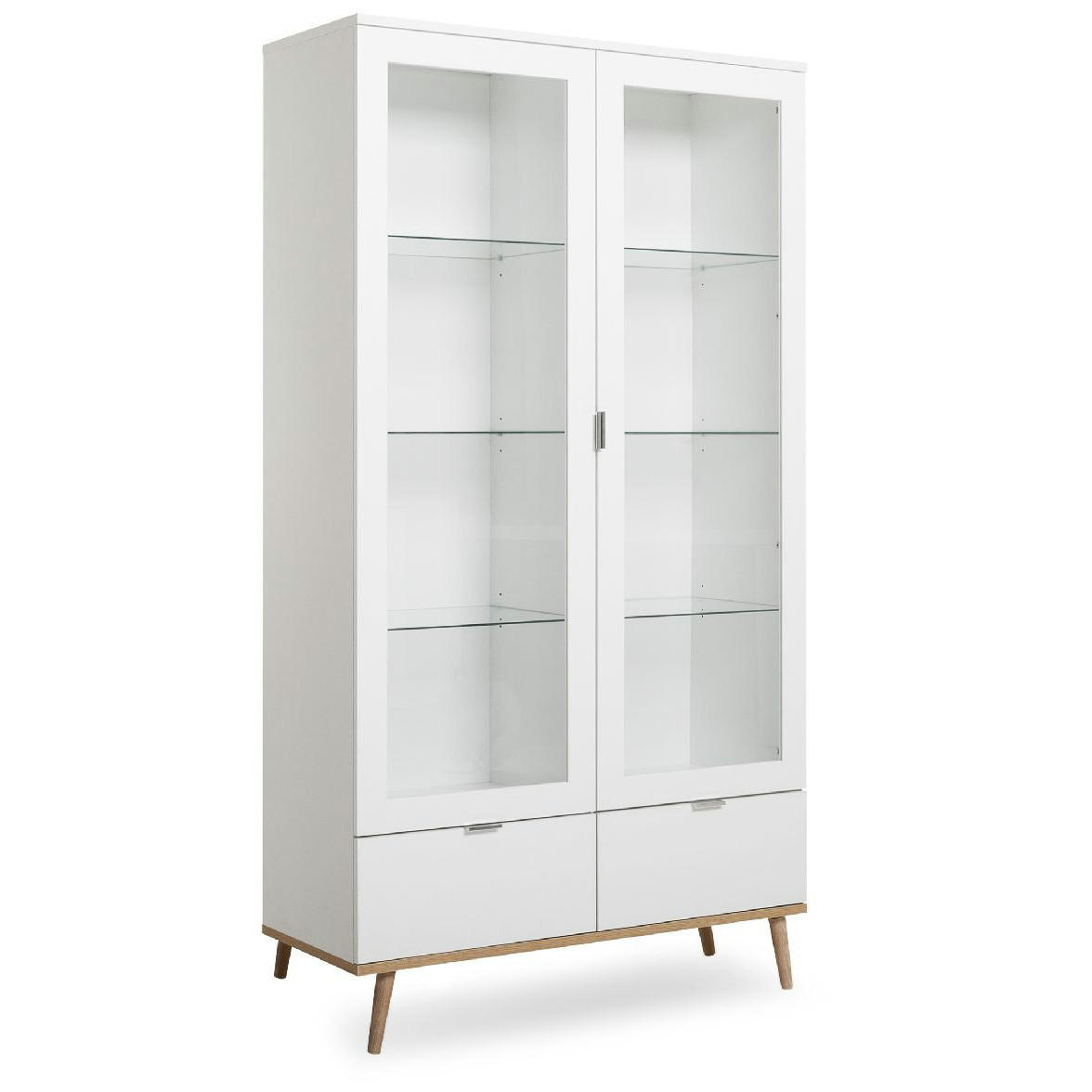 VITRINE Göteborg 40/100/186 cm - Weiß, Holzwerkstoff (100/186/40cm) - Finori GmbH