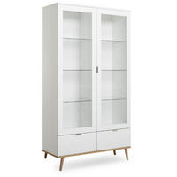 VITRINE Göteborg 40/100/186 cm - Weiß, Holzwerkstoff (100/186/40cm) - Finori GmbH