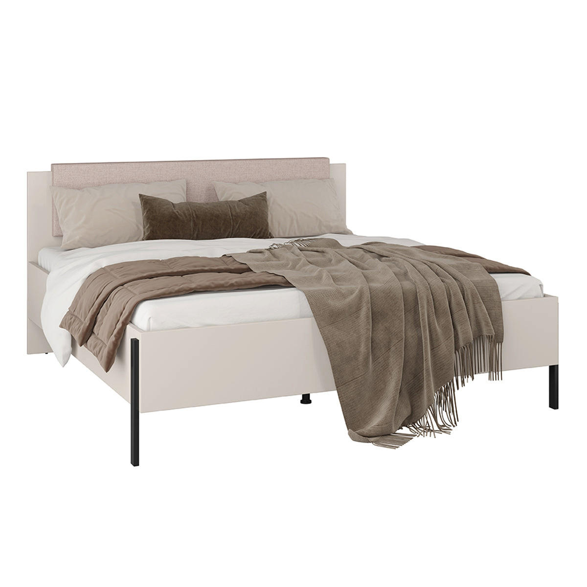 BETT 180/200 Bérénice Kaschmir - Beige, Holzwerkstoff (180/200cm) - Petits-meubles