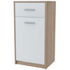 KOMMODE Bodo 1D1S Sonoma Eiche-Weiß 40/35/75 cm - Weiß/Sonoma Eiche, Holzwerkstoff (40/75/35cm) - Matkam Möbel