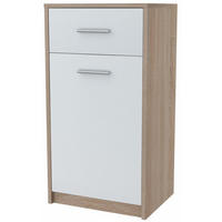 KOMMODE Bodo 1D1S Sonoma Eiche-Weiß 40/35/75 cm - Weiß/Sonoma Eiche, Holzwerkstoff (40/75/35cm) - Matkam Möbel