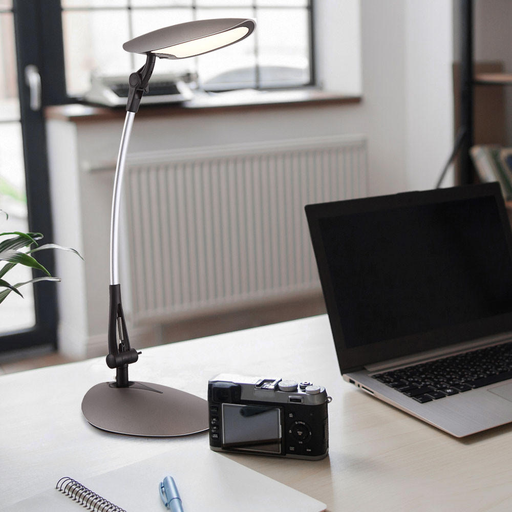 LED TISCHLEUCHTE BEAVER Chrom Dunkelgrau - Grau, Metall (63.5/18/52cm) - Globo Lighting