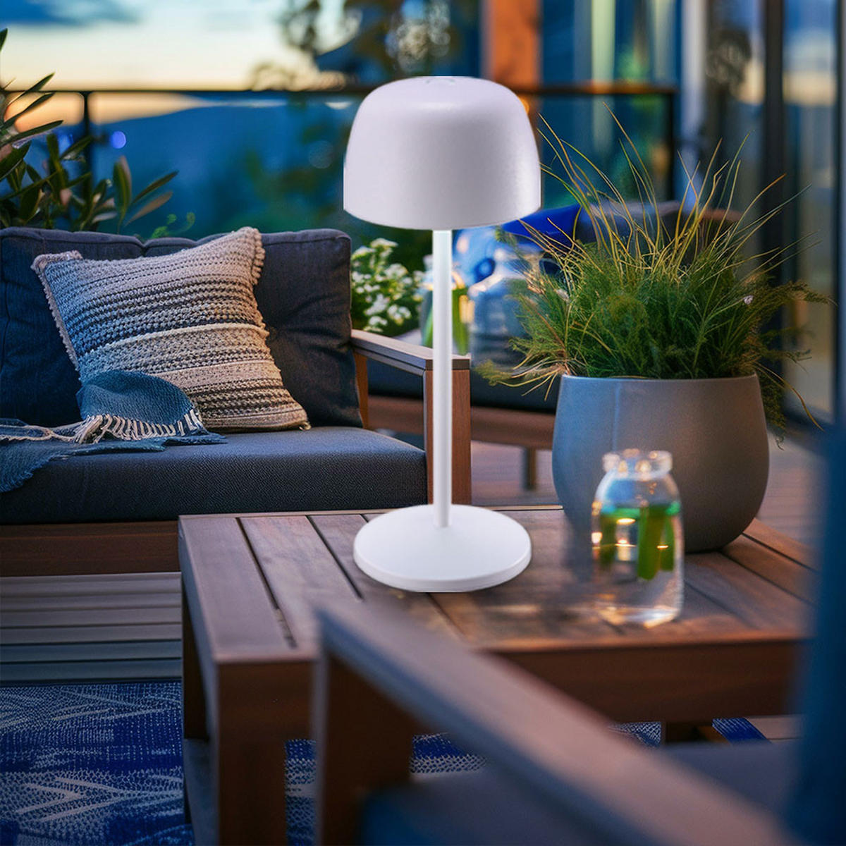 LED TISCHLEUCHTE Aluminium Weiß - Weiß, Metall (10/10/27cm)