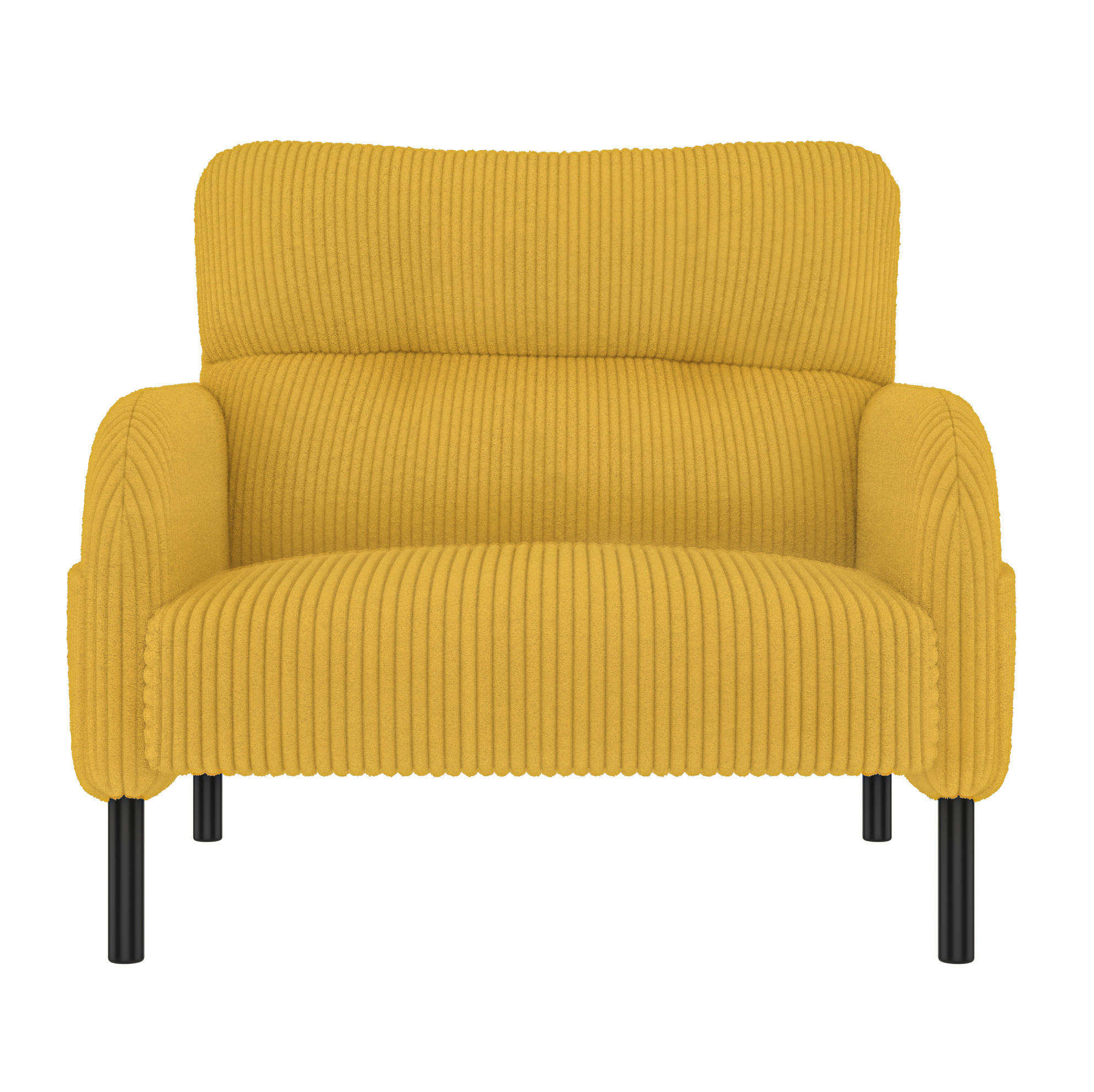 SESSEL 67/75/79 cm in Gelb aus Cord mit Seitentasche - Gelb, Textil (67/79/75cm) - BEAOK