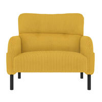 SESSEL 67/75/79 cm in Gelb aus Cord mit Seitentasche - Gelb, Textil (67/79/75cm) - BEAOK