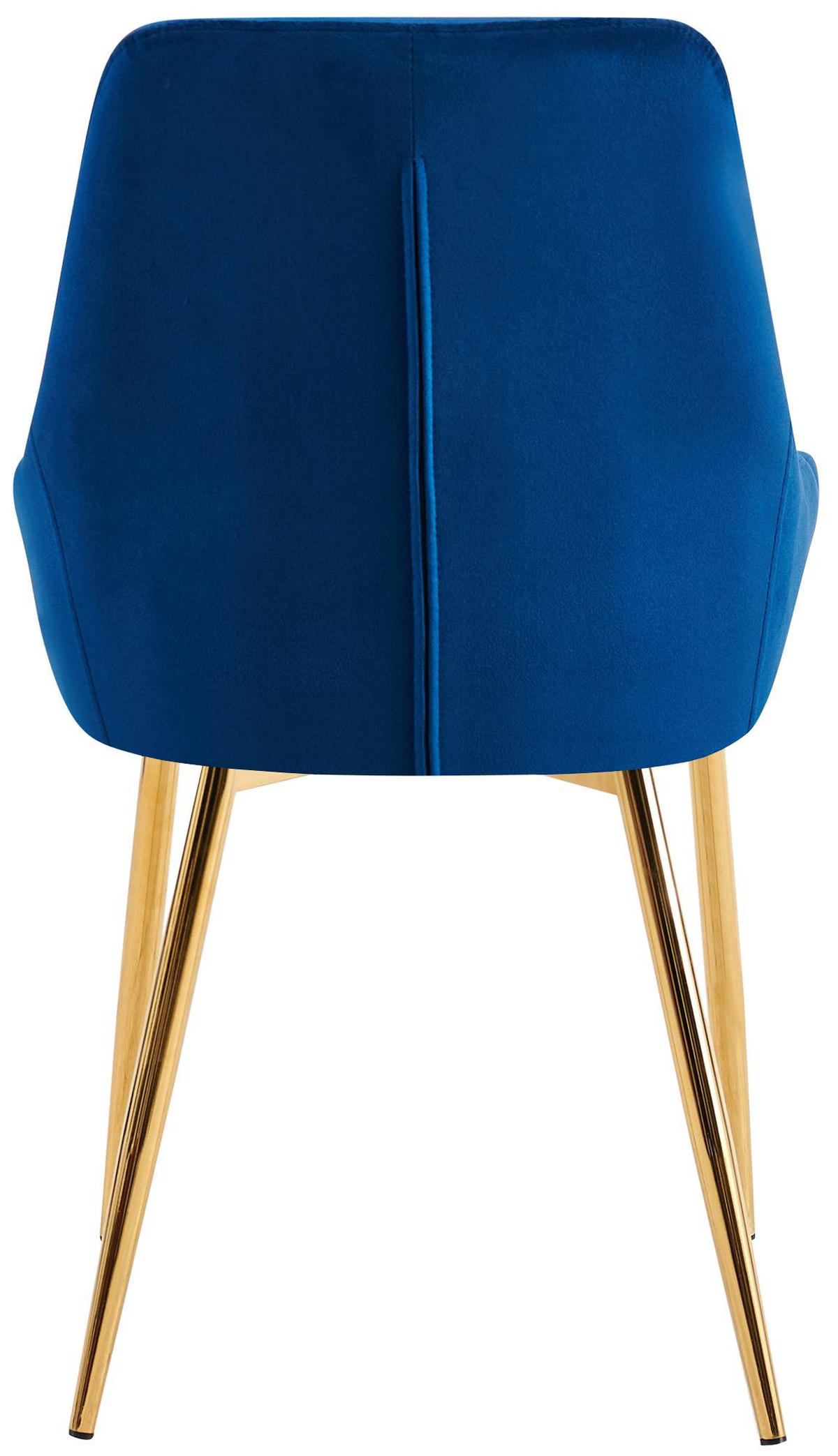 ESSZIMMERSTUHL 2er Set Punar Samt Dunkelblau Gold Wohnzimmerstuhl - Dunkelblau, Textil (50/86/53cm) - DELUKE