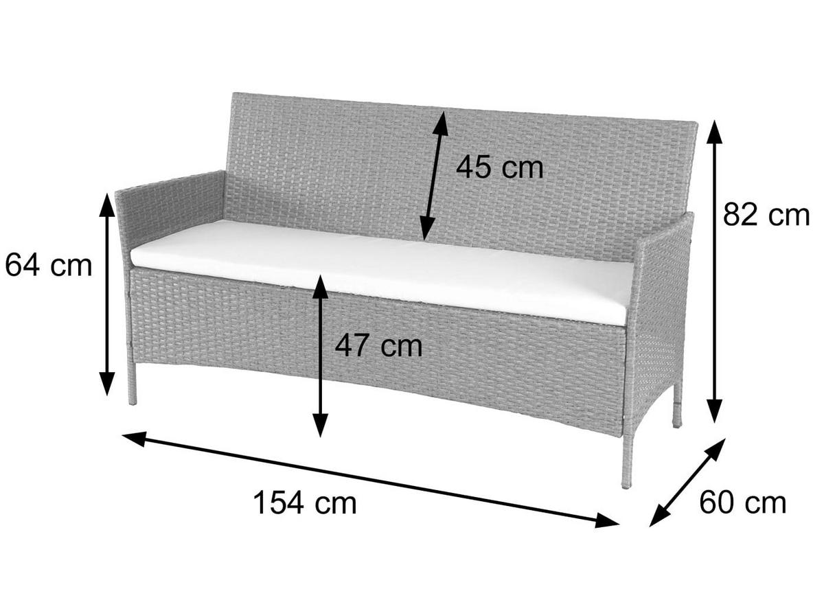 GARTENBANK 3-Sitzer 82x154x60cm Braun-meliert/Grün - Braun, Metall (154/82/60cm) - PROREGAL