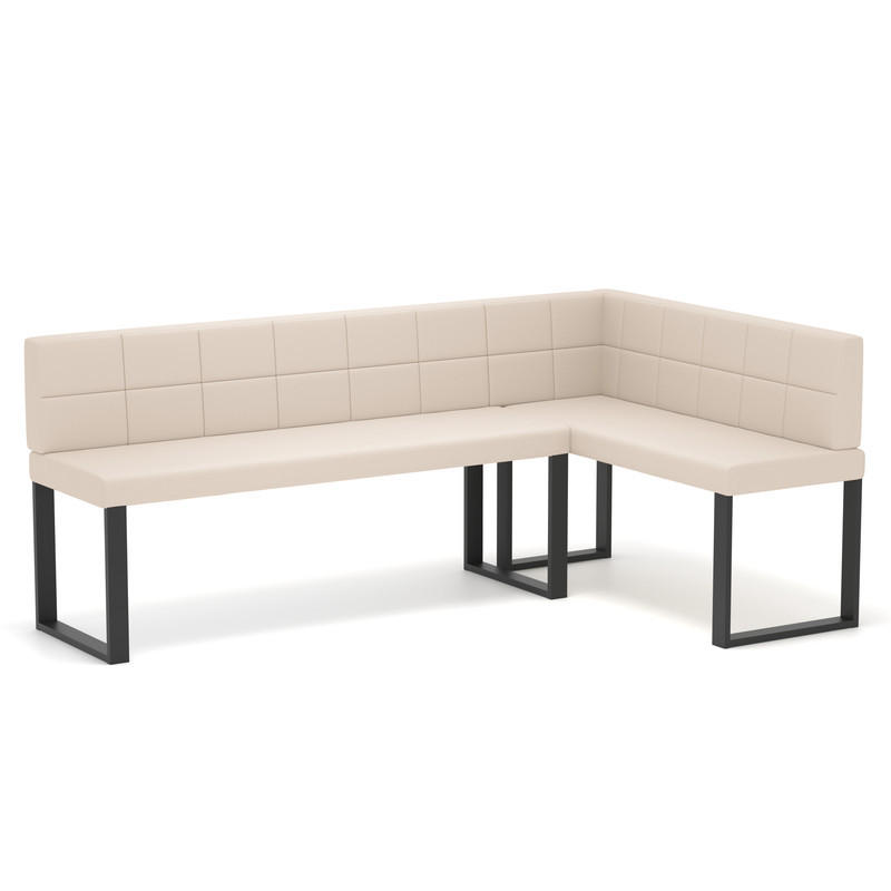 ECKBANK rechts SANA U Kunstleder gesteppt, 196/ 142 cm Beige - Beige, Kunststoff/Textil (142/196cm) - Idohome