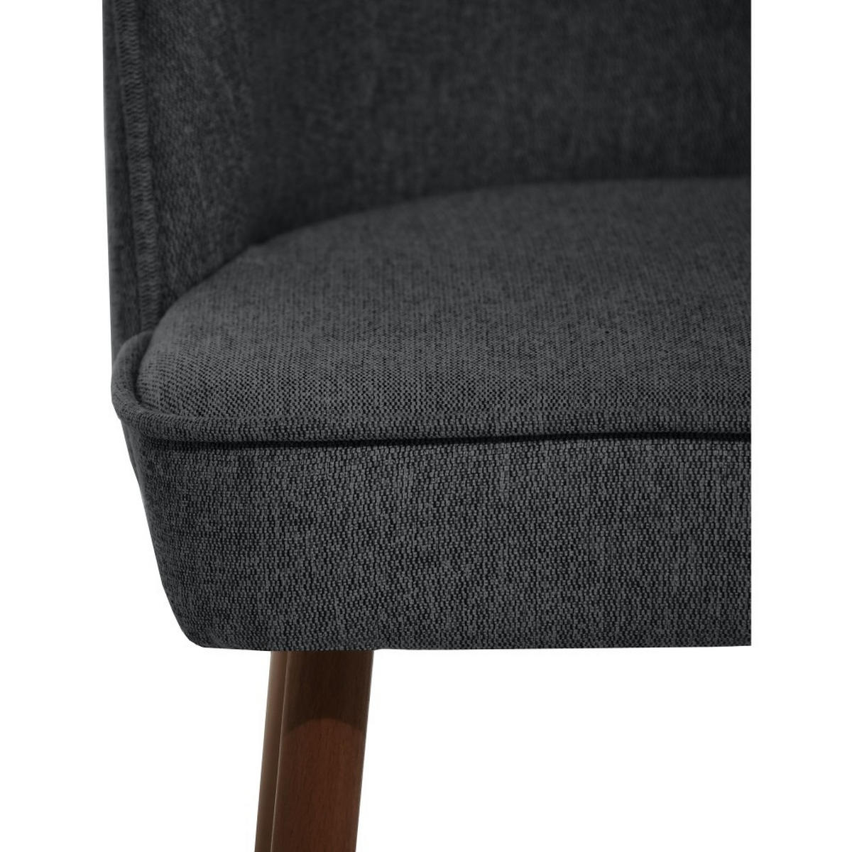 STUHL Luna, Polsterstuhl für das Esszimmer mit schwarzen Holzbeinen, Dunkelgrau - Dunkelgrau/Schwarz, Holz (51/87/46cm) - Beautysofa