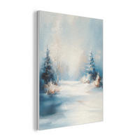 AKUSTIKPANEEL Wald - Winter - Natur - Abstrakt - Schnee 70x100 cm - Weiß, Textil (70/0.9/100cm) - MuchoWow