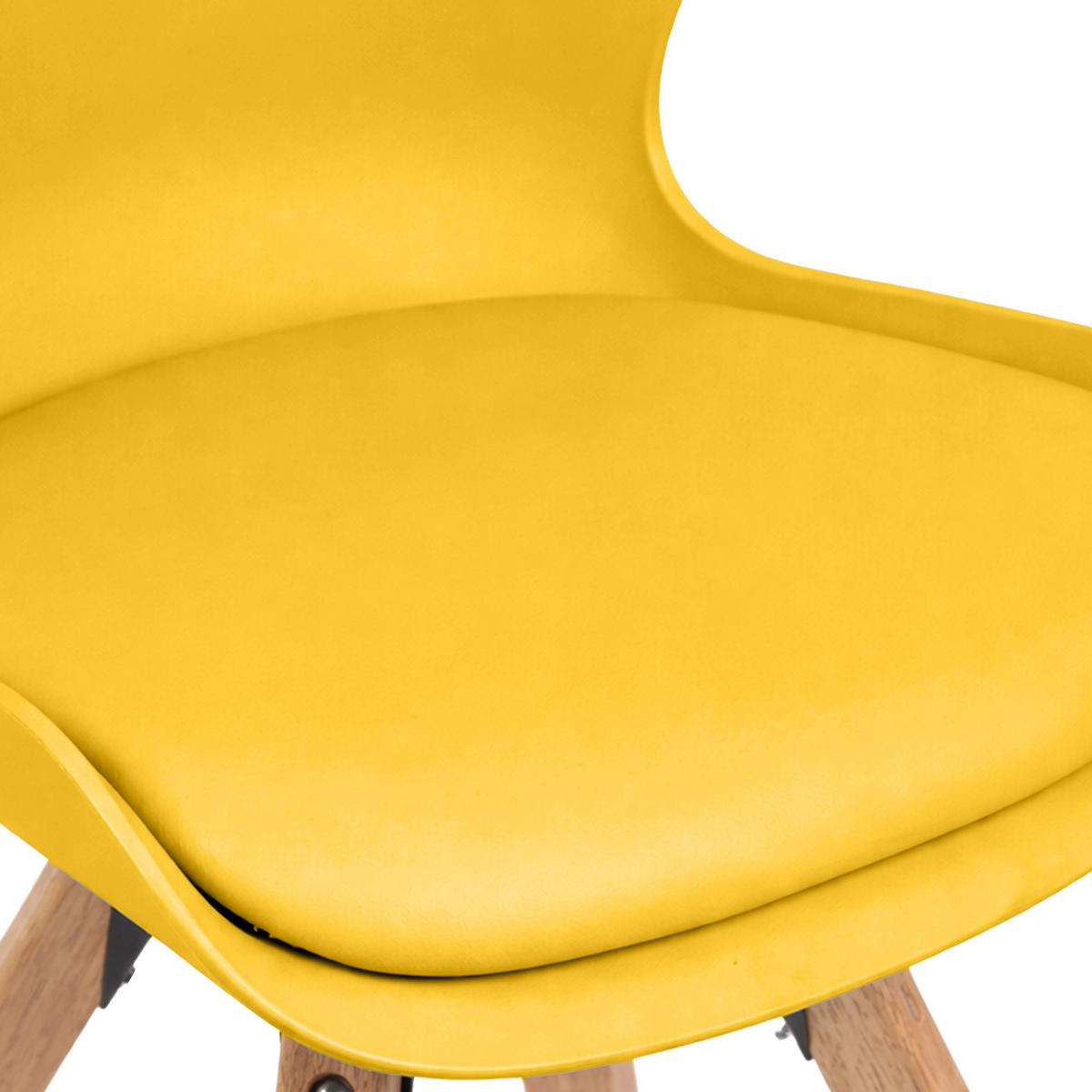 STUHL Kunststoff Gelb - Eukalyptusholzfarben/Gelb, Holz/Kunststoff (49/87/58cm) - CLP