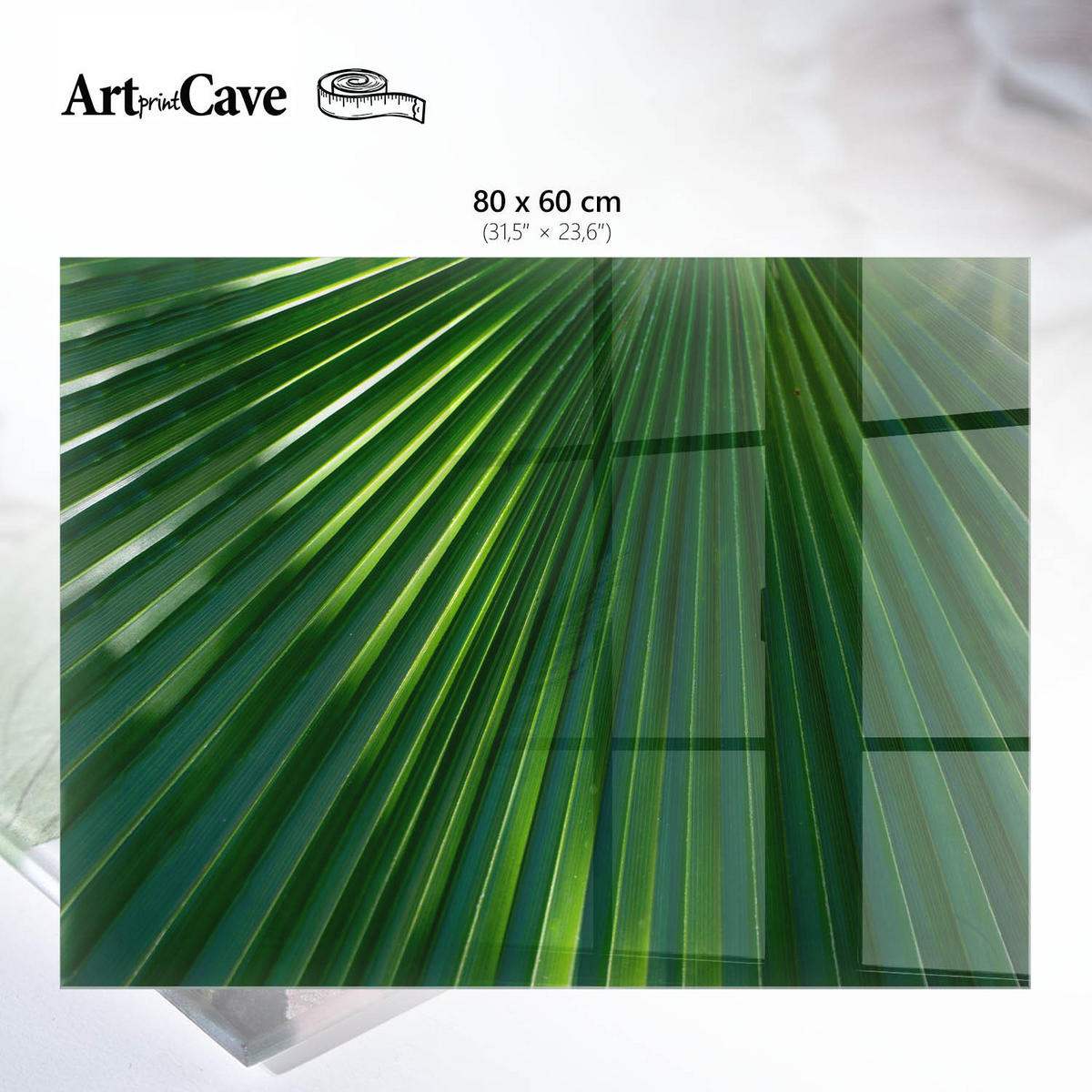 GLASPLATTE 80x60 cm – Pflanzenmotiv - Grün, Glas (0.4/80/60cm) - ArtPrintCave
