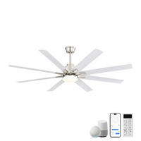 DECKENVENTILATOR DE-16279 66 Zoll Smart mit App/Alexa Steuerung - Weiß, Kunststoff (168/168/25.8cm) - ComfortXL
