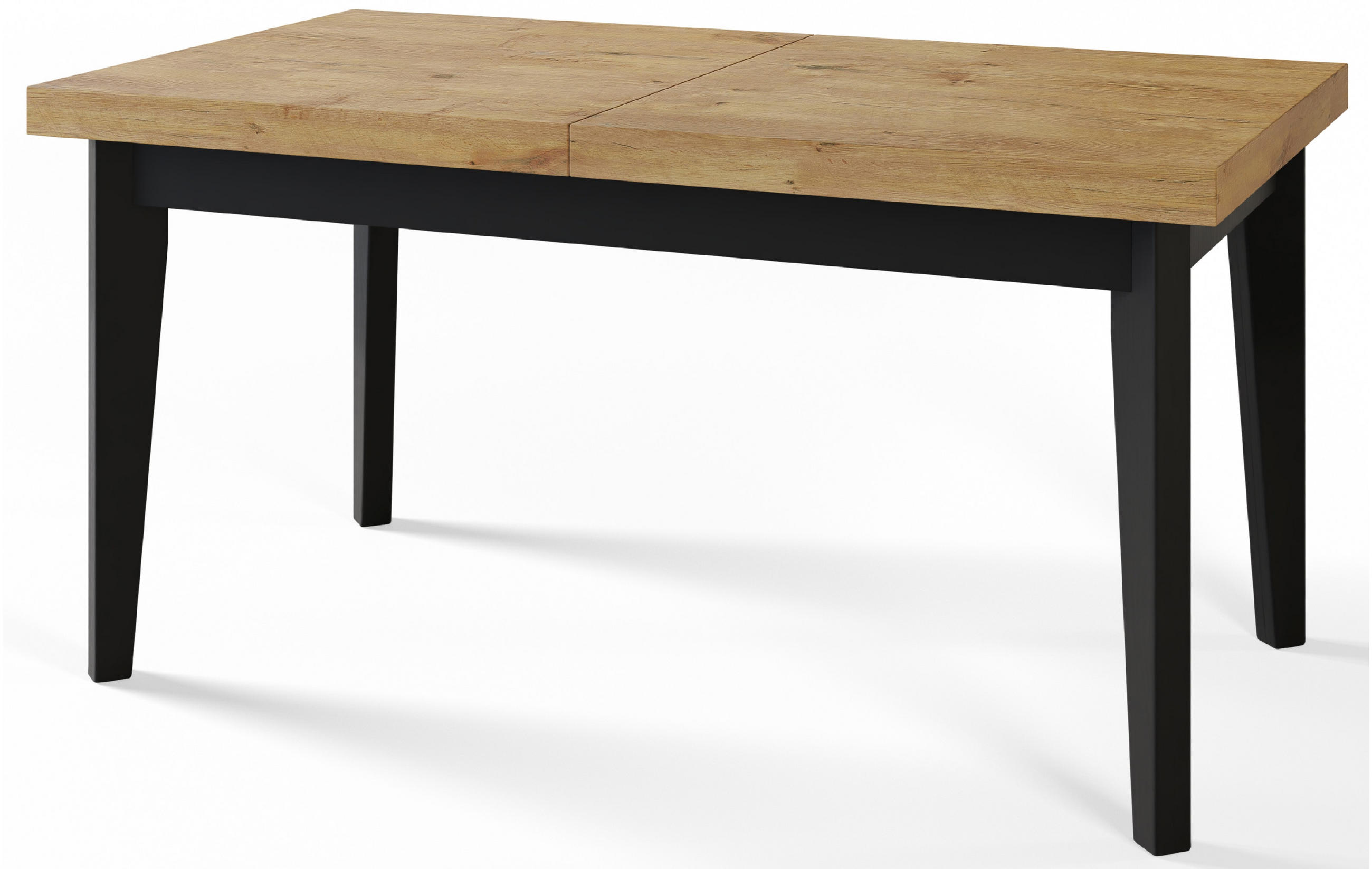 ESSZIMMERTISCH SKANDI, ausziehbarer Tisch: 200-300X100X78 cm, Farbe: LANCELOT, mit Holzbeinen in Farbe Schwarz - Beige/Schwarz, Holzwerkstoff (200/100/78cm) - Alpi-Möbel