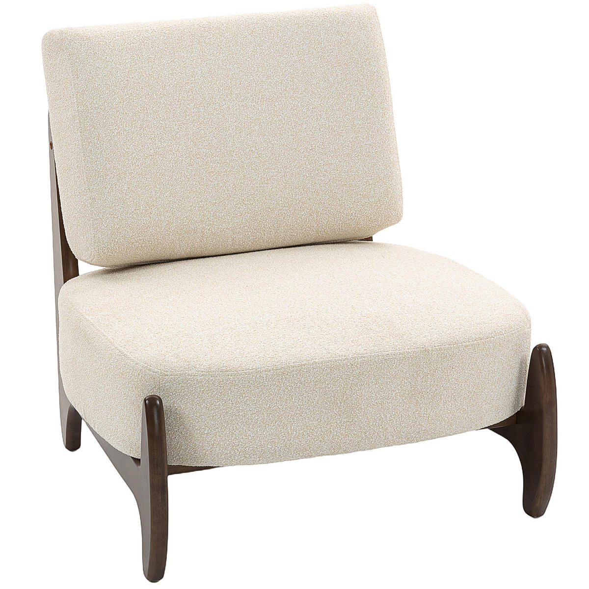 SESSEL DE-13303 Chenille-Stoff & dickes Polster Creme - Creme, Holz (72/81/73.5cm) - ComfortXL