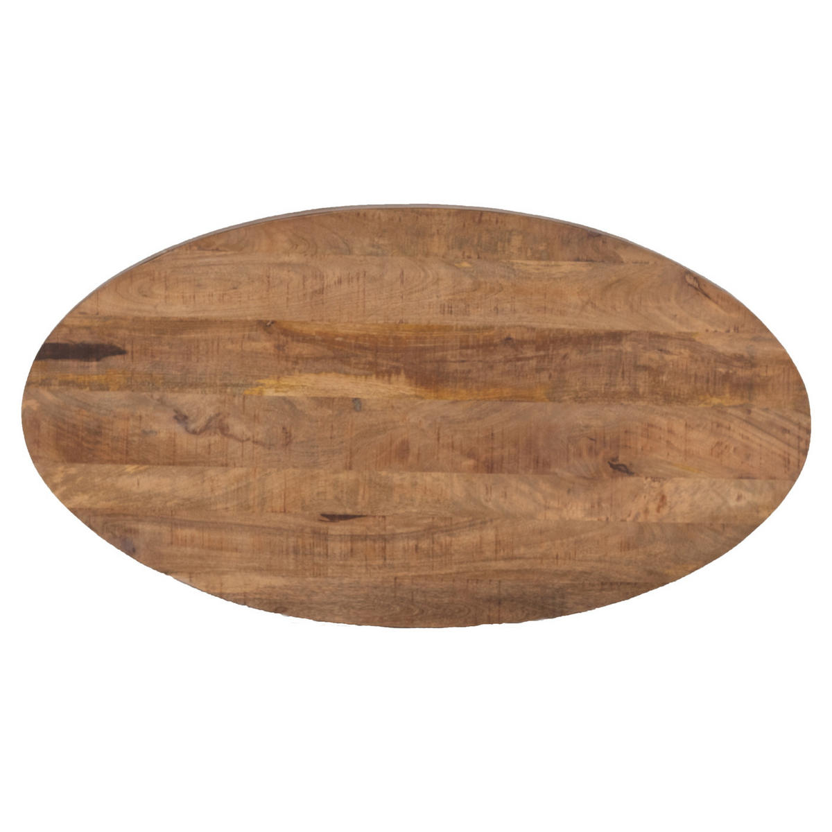 COUCHTISCH oval aus Mangoholz 130cm, braun - Braun, Holz/Metall (130/70/40cm) - Giga Meubel