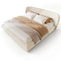 POLSTERBETT aus Chenille 160x200 cm Beige mit Lattenrost und gepolstertem Kopfteil - Beige, Textil (160/200cm) - Modfu