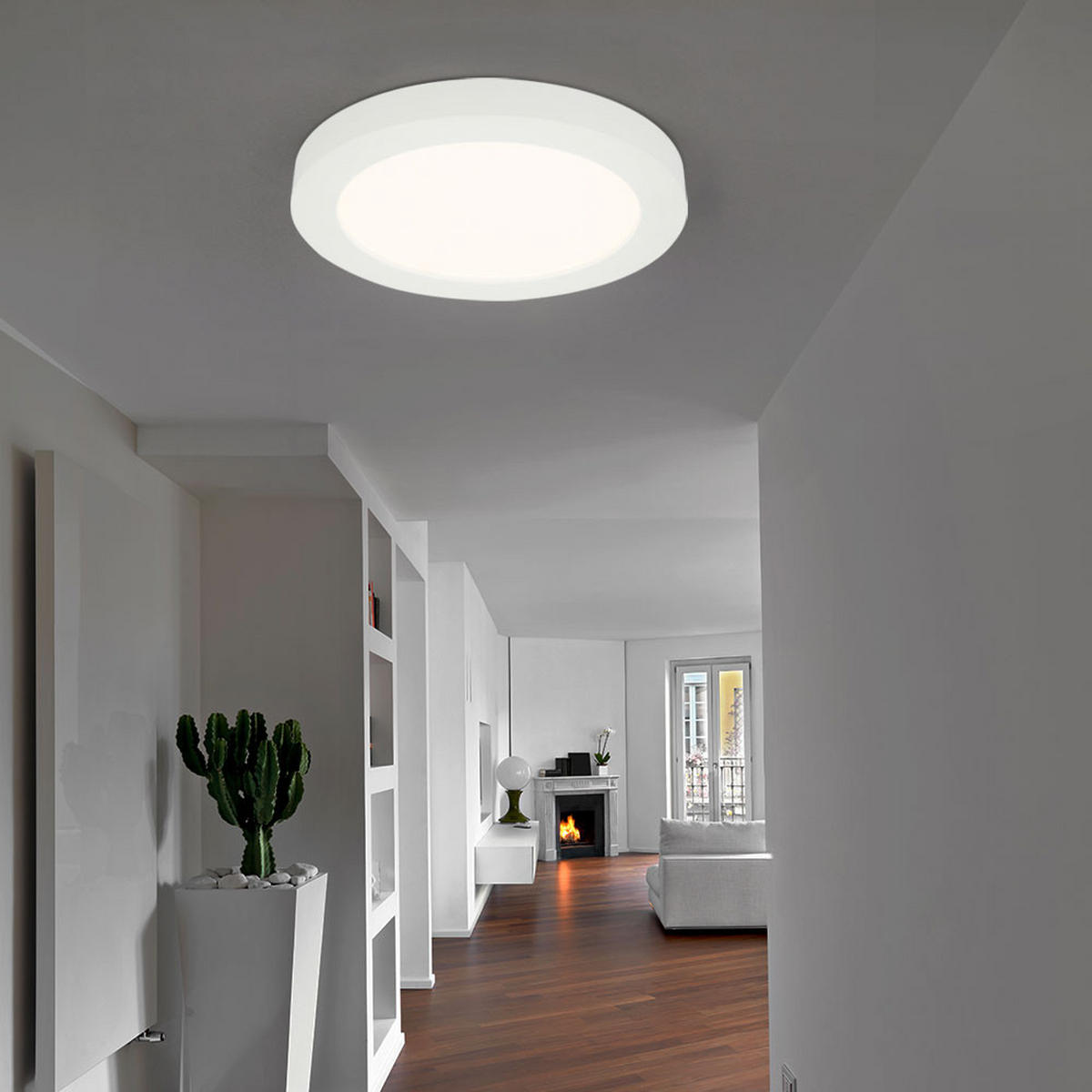 LED DECKENLEUCHTE Paula Weiß Kunststoff - Weiß, Kunststoff (24.5/24.5/3.5cm)