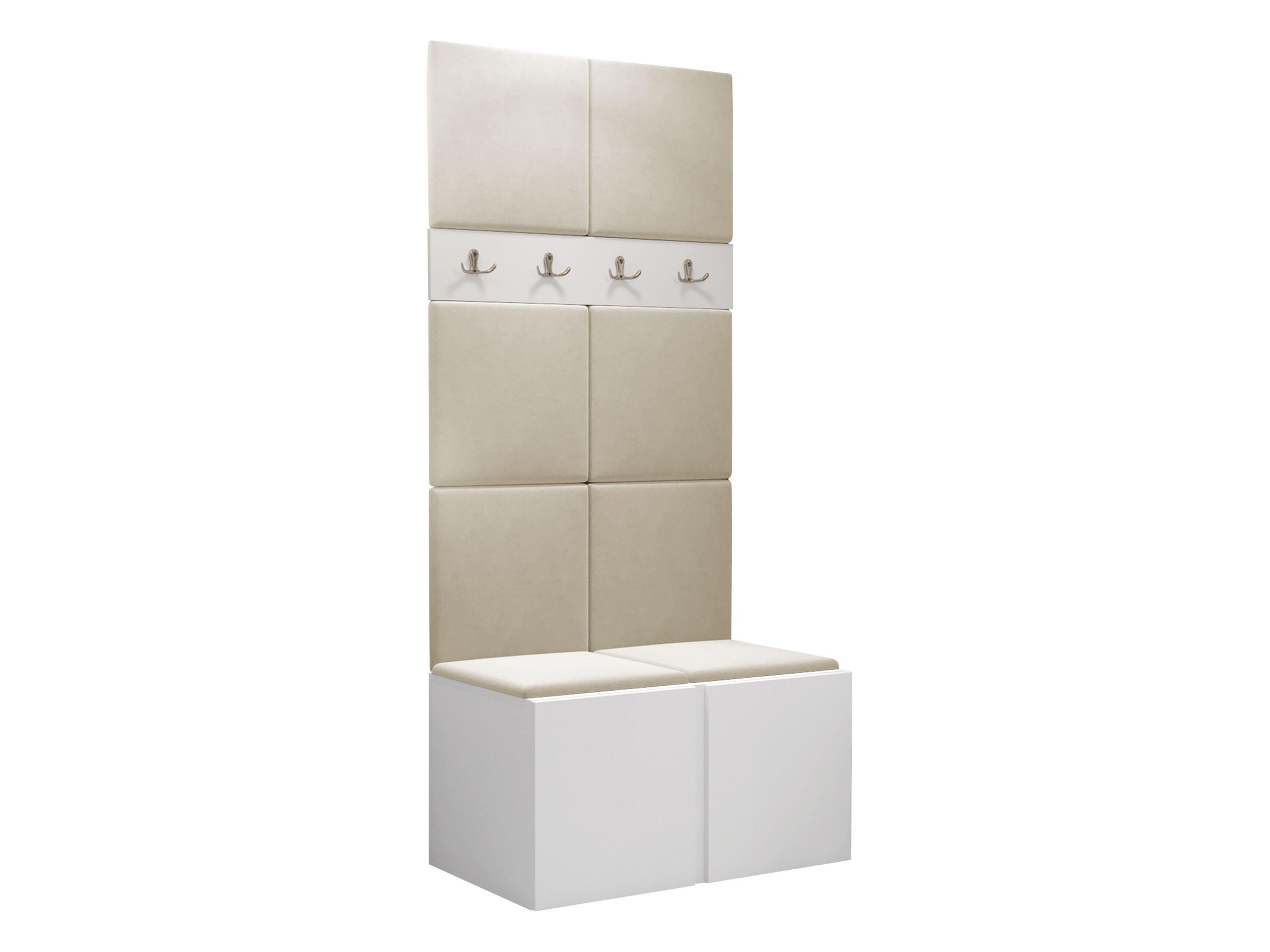 GARDEROBEN-SET Orion IV - Beige/Weiß, Holzwerkstoff/Kunststoff (84/186/46cm) - MIRJAN24