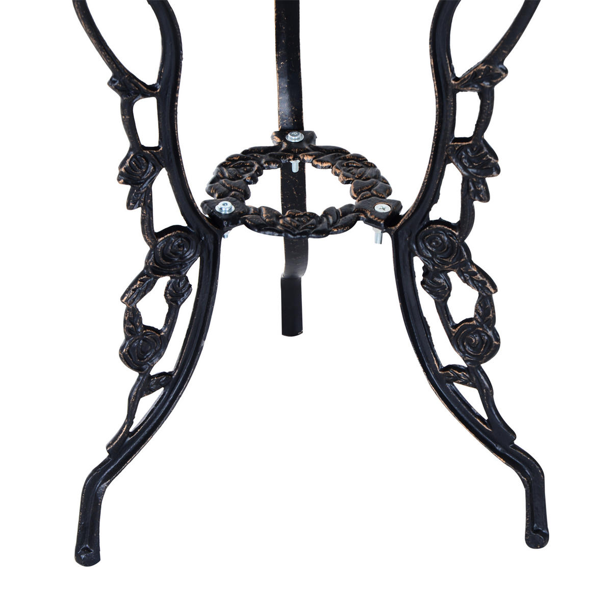 GARTENSETS aus Metall 60x60x67cm Bronze mit Schirmöffnung - Bronzefarben, Metall - Modfu