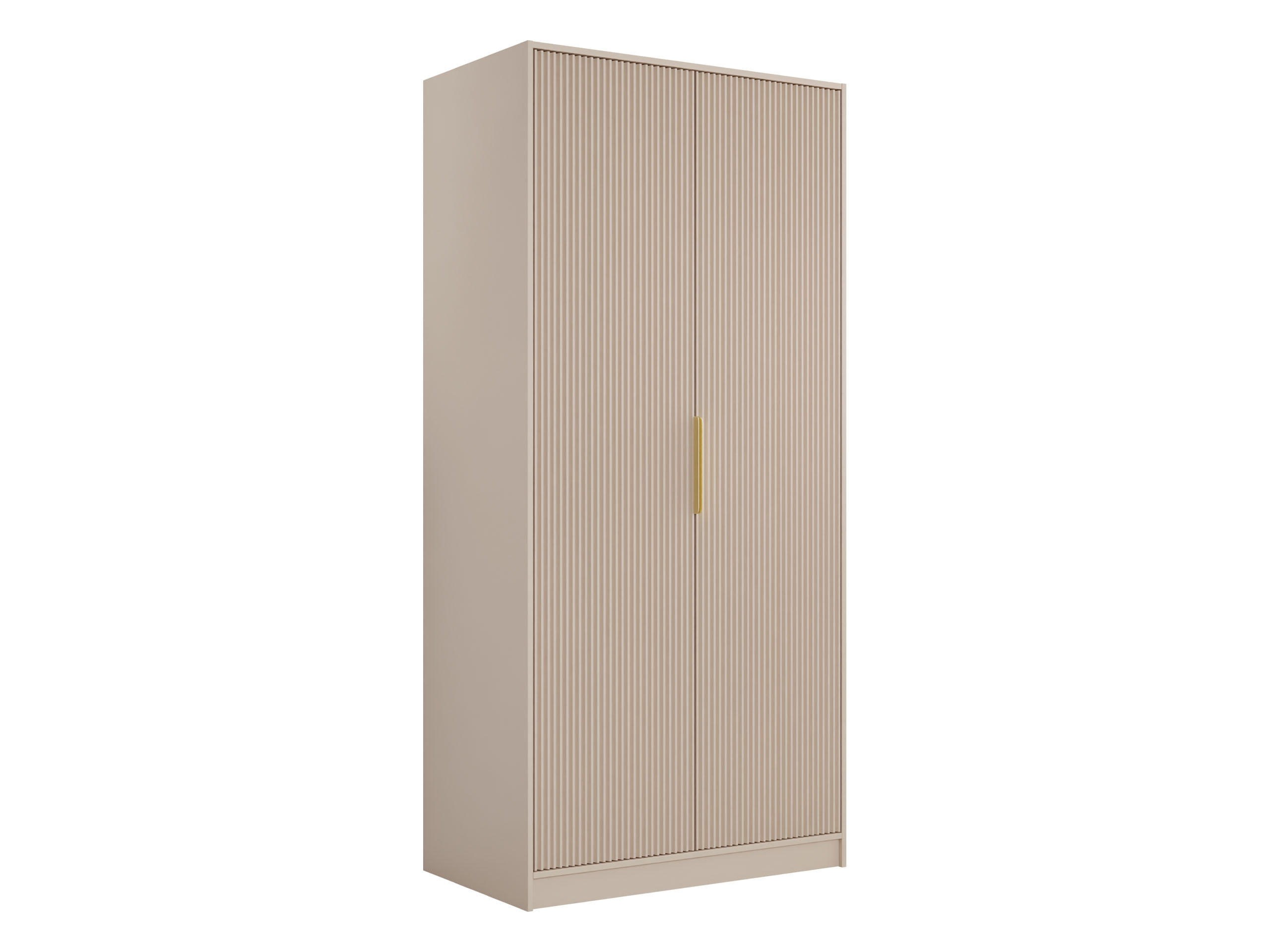 DREHTÜRENSCHRANK Tireno 2D - Kaschmir/Goldfarben, Holzwerkstoff/Metall (102/216/60cm) - MIRJAN24