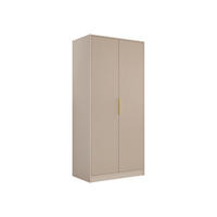 DREHTÜRENSCHRANK Tireno 2D - Kaschmir/Goldfarben, Holzwerkstoff/Metall (102/216/60cm) - MIRJAN24