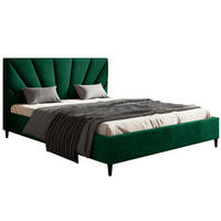 BETT Butelgrün LUXO 3 Gepolstert 180x200 cm - Schwarz/Grün, Textil (180/200cm) - Sepro Meble