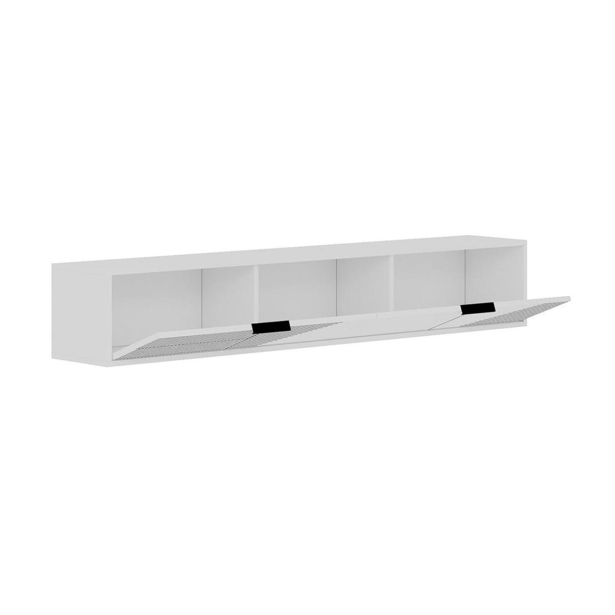 TV-MÖBEL mit 2 klappbaren, gestreiften Türen 30/180/30 cm - Weiß, Holzwerkstoff (30/30/36cm) - Calicosy