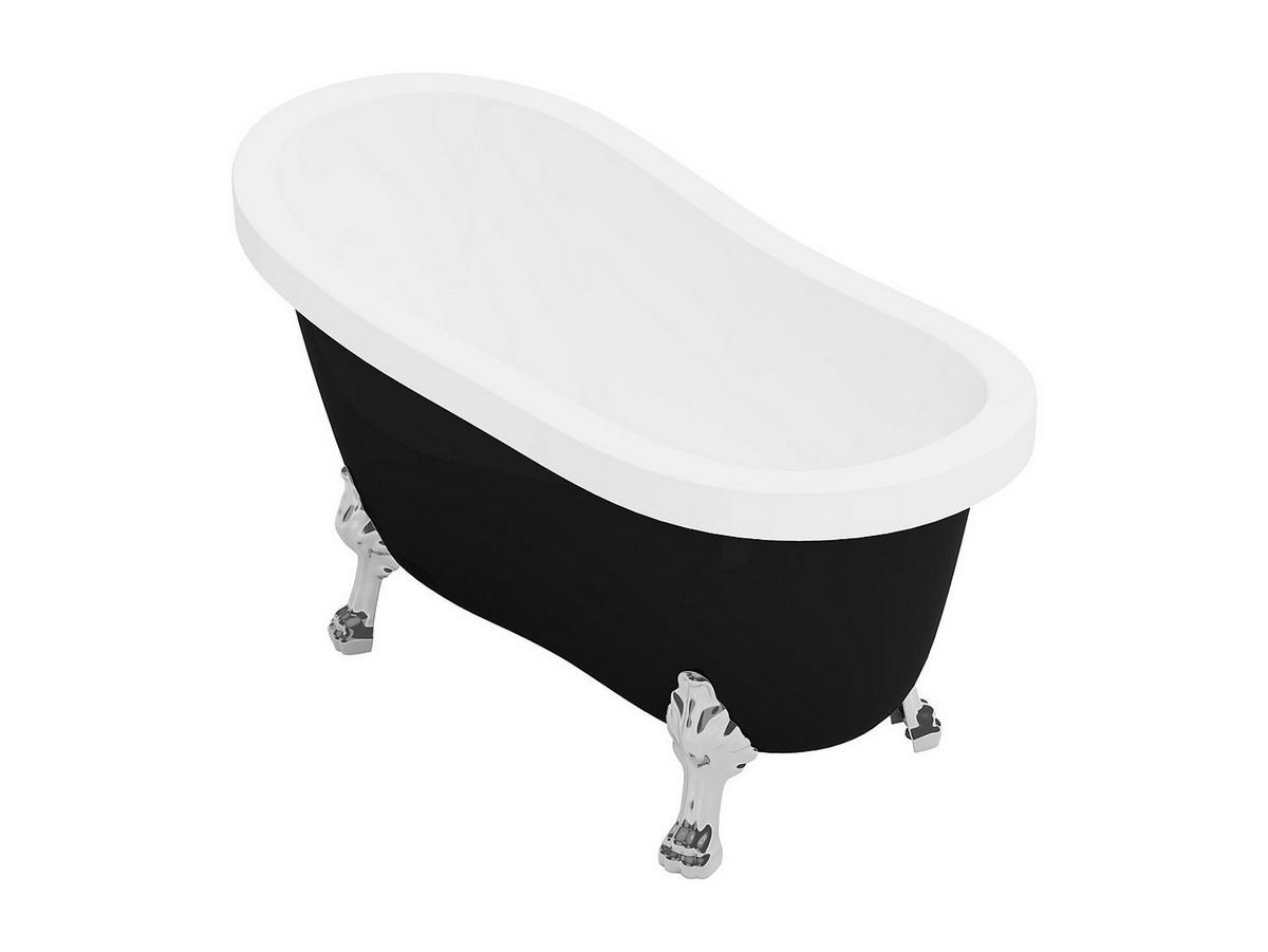 FREISTEHENDE Badewanne mit Füßen - 1 Person - acryl - schwarz Nisos - Schwarz, Kunststoff (145/77/74cm) - Vente-Unique