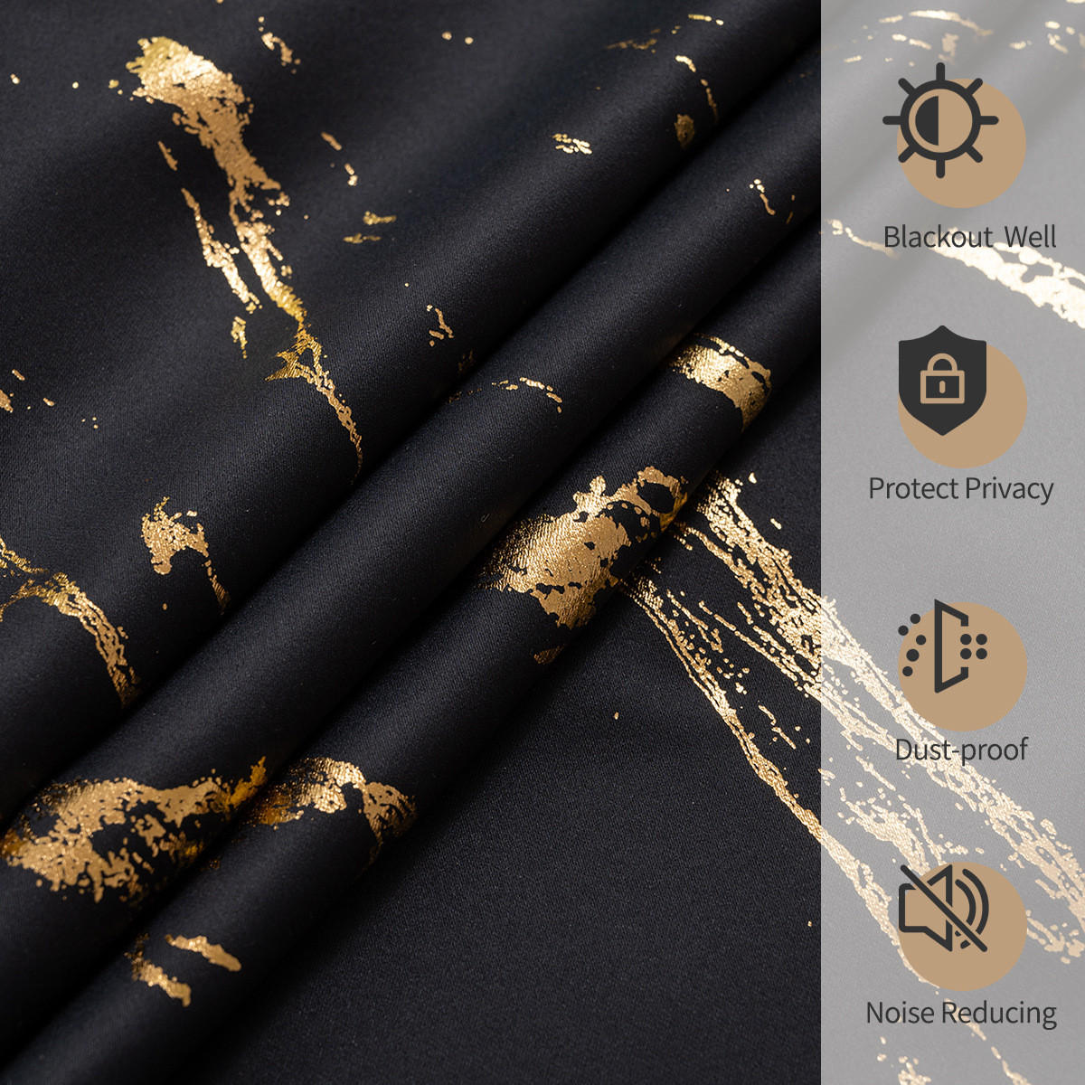 VERDUNKELUNGSVORHANG – Schwarz – 132 cm x 213 cm – 2 Schal - Schwarz, Textil (132/213cm)